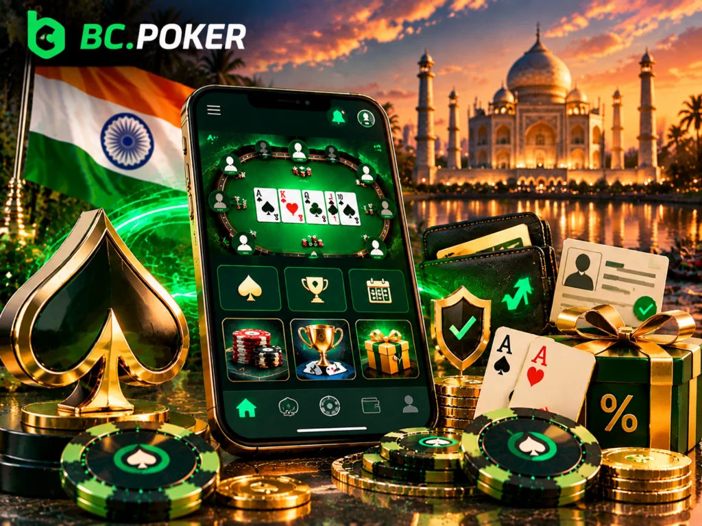 BCPoker India app lobby features